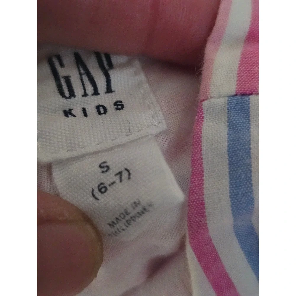 GAP Kids Girls‎ Striped Dress, Size S (6-7), Ruffle Straps, Summer Casual